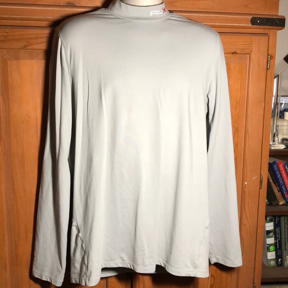 RALPH LAUREN RLX MOCK TURTLENECK LIGHT GREY SZ XL